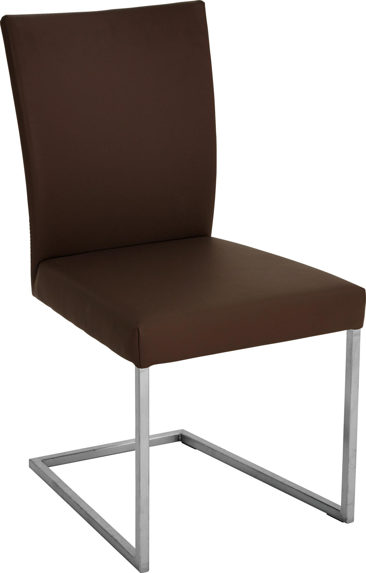 SCHWINGSTUHL  in Edelstahl Echtleder pigmentiert  - Hellbraun/Edelstahlfarben, Design, Leder/Metall (48/90,5/63cm) - Bert Plantagie