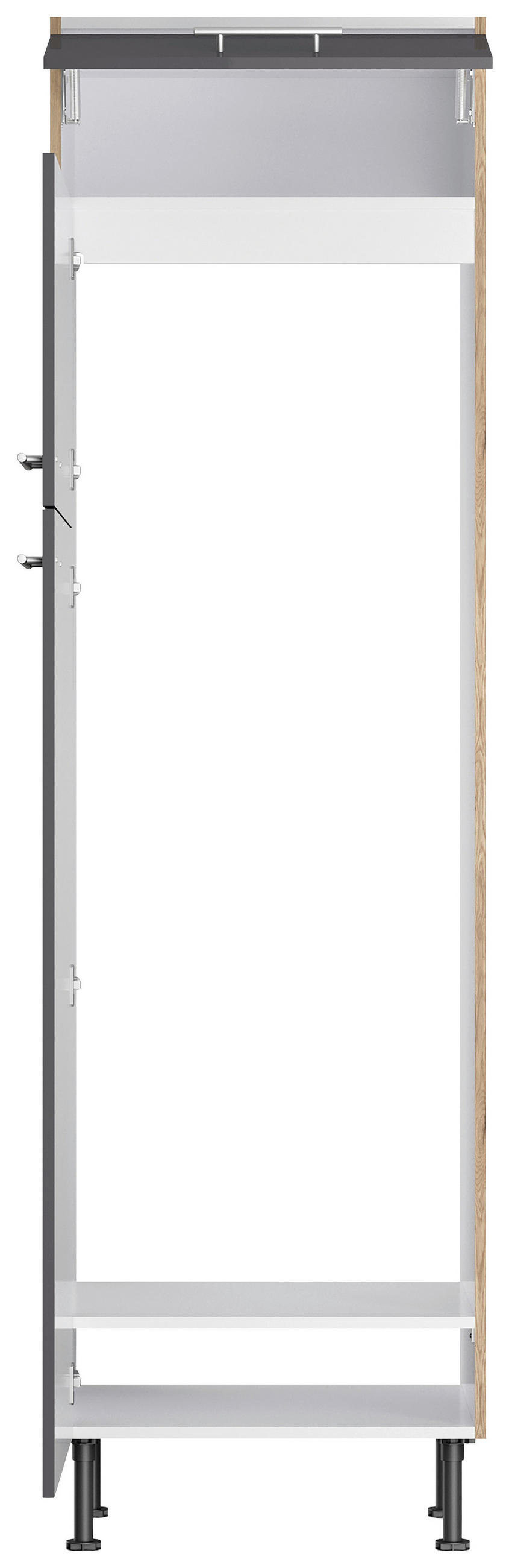 KÜCHENLEERBLOCK 270 cm   in Anthrazit, Eichefarben  - Edelstahlfarben/Eichefarben, Basics, Holzwerkstoff/Metall (270cm) - Optifit