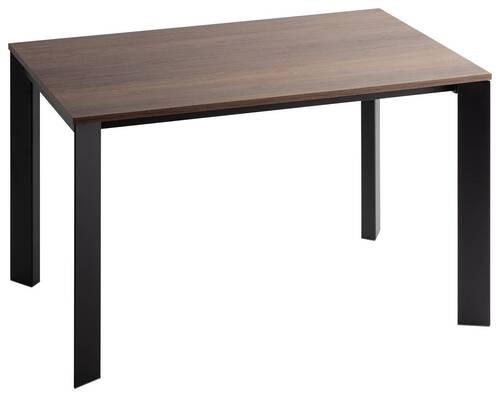 ESSTISCH rechteckig Braun, Schwarz  - Schwarz/Braun, Design, Holzwerkstoff/Metall (120/80/75cm) - home24
