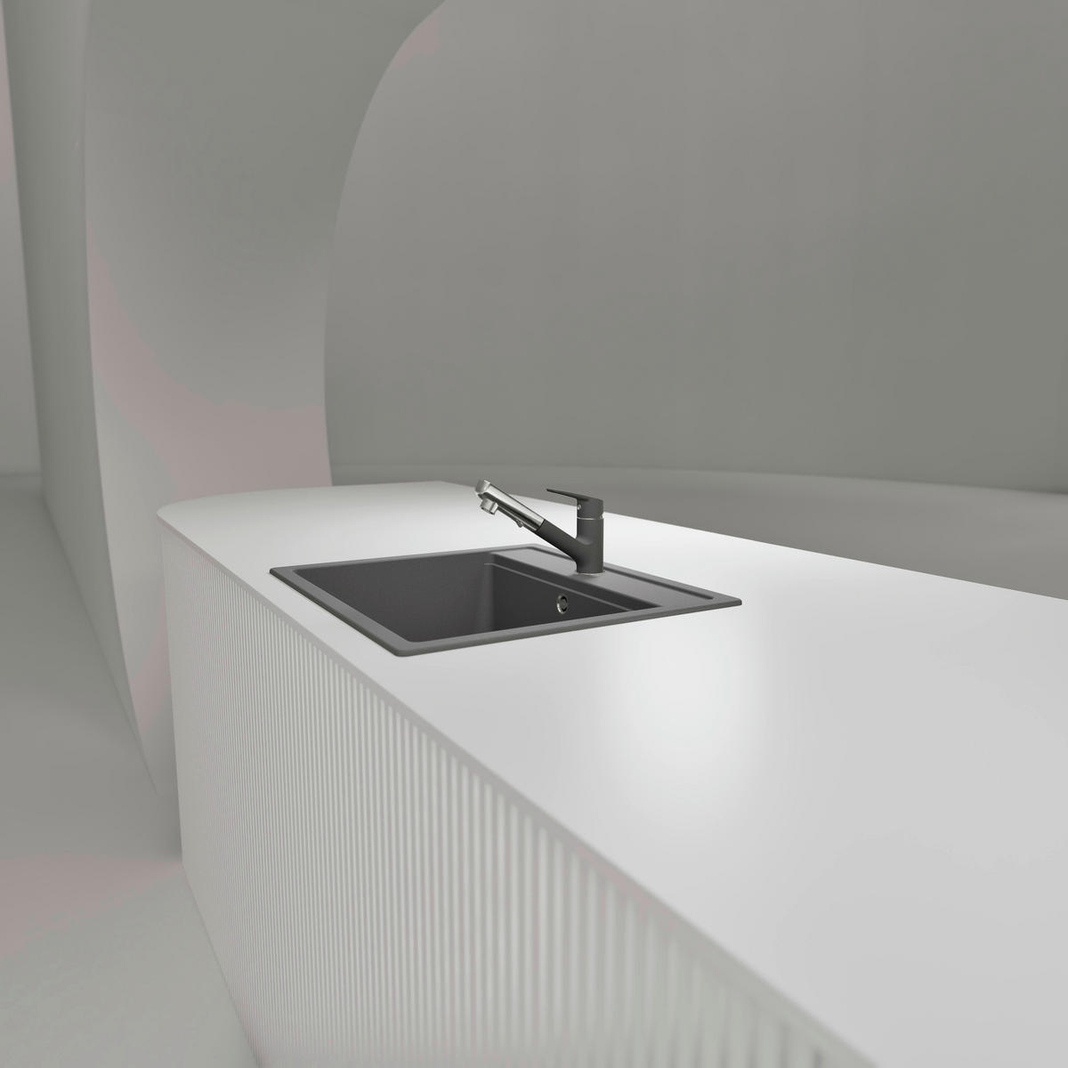 KÜCHENARMATUR 522120GCR  - Chromfarben/Grau, Basics, Stein/Metall (5/16,2/19,3cm) - Schock