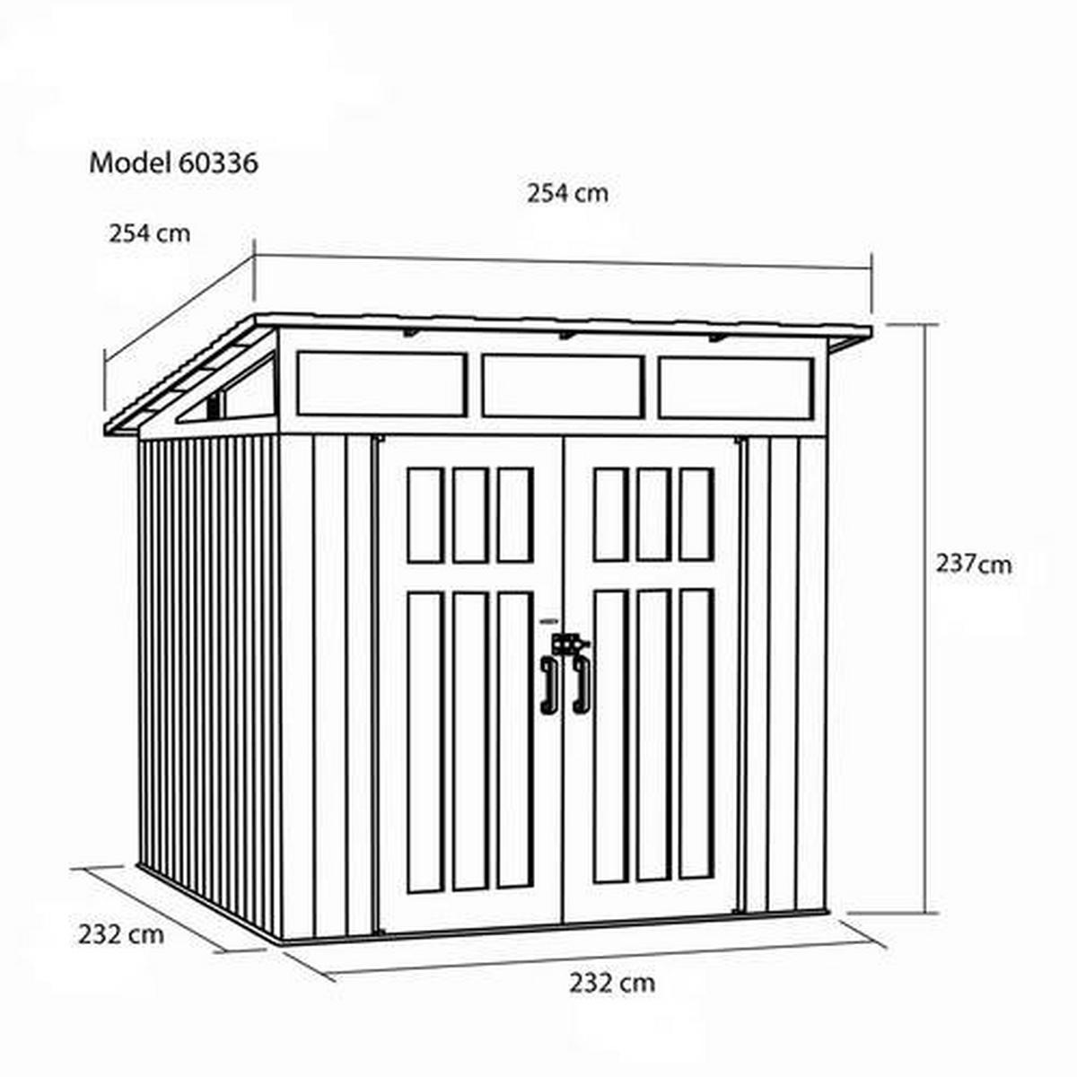 GERÄTEHAUS 254/237/254 cm  - Grau, Basics, Kunststoff (254/237/254cm)