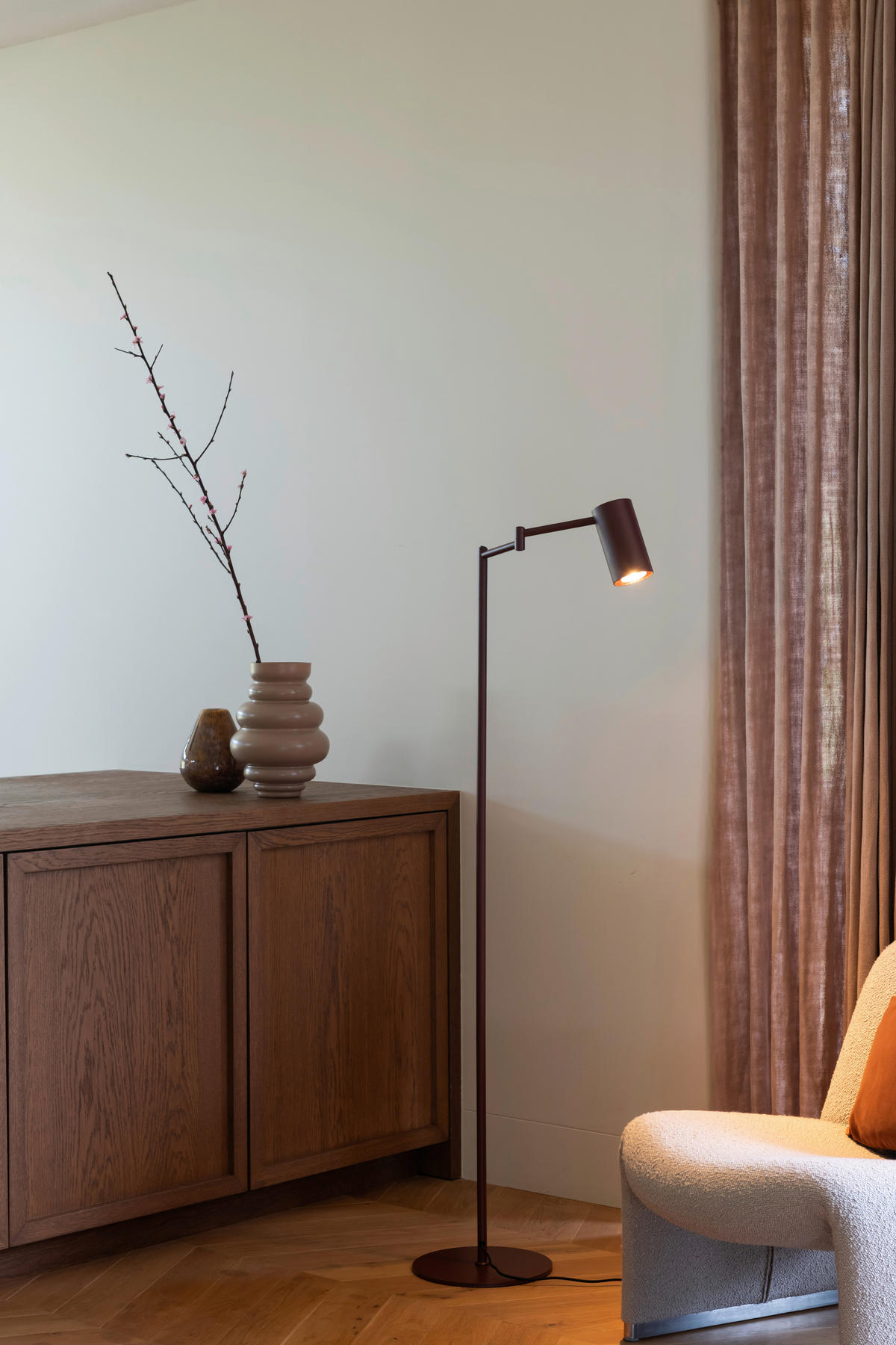 STOJACÍ LAMPA, 28/154 cm  - bordeaux, Design, kov (28/154cm) - It's about Romi