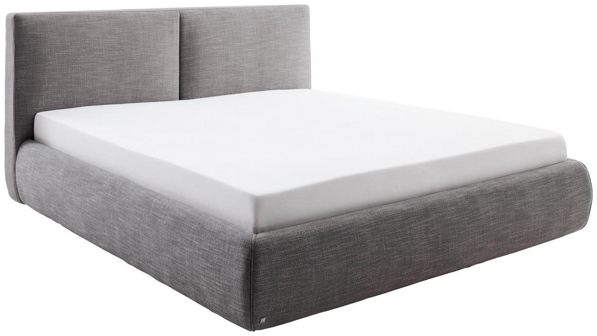 POLSTERBETT 180/200 cm,  in Anthrazit, Lattenrost, Bettkasten,  - Anthrazit/Naturfarben, MODERN, Holz/Textil (180/200cm) - Livetastic