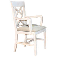 STUHL Weiß Pinie massiv  - Edelstahlfarben/Lila, LIFESTYLE, Holz/Textil (52/100/48cm) - Livetastic