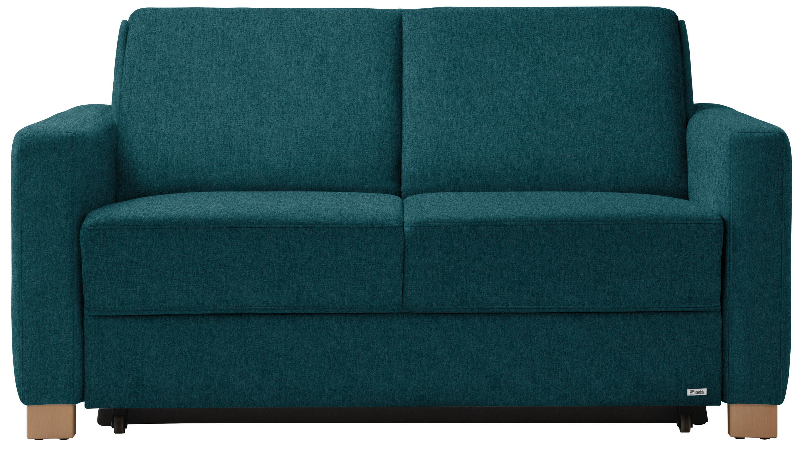 SCHLAFSOFA  in Petrol  - Petrol/Naturfarben, KONVENTIONELL, Holz/Textil (160/86/92cm) - Sedda