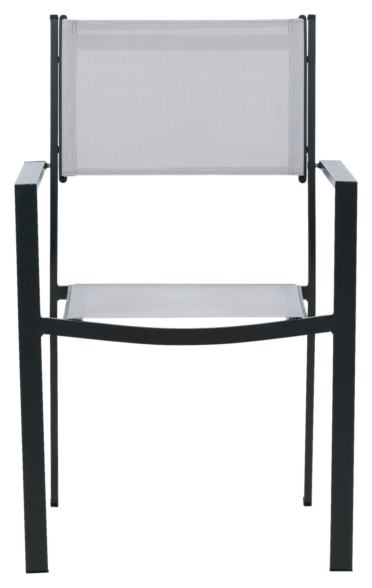 Stapelsessel 2er-Set - Schwarz/Grau, KONVENTIONELL, Textil/Metall (56,5/88/61cm) - Gardenson