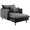 XXL-SESSEL in Velours Grau  - Schwarz/Grau, Modern, Textil/Metall (111/101/167cm) - Livetastic