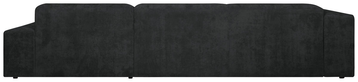 ECKSOFA in Cord Schwarz  - Schwarz, Design, Kunststoff/Textil (343/170cm) - MID.YOU