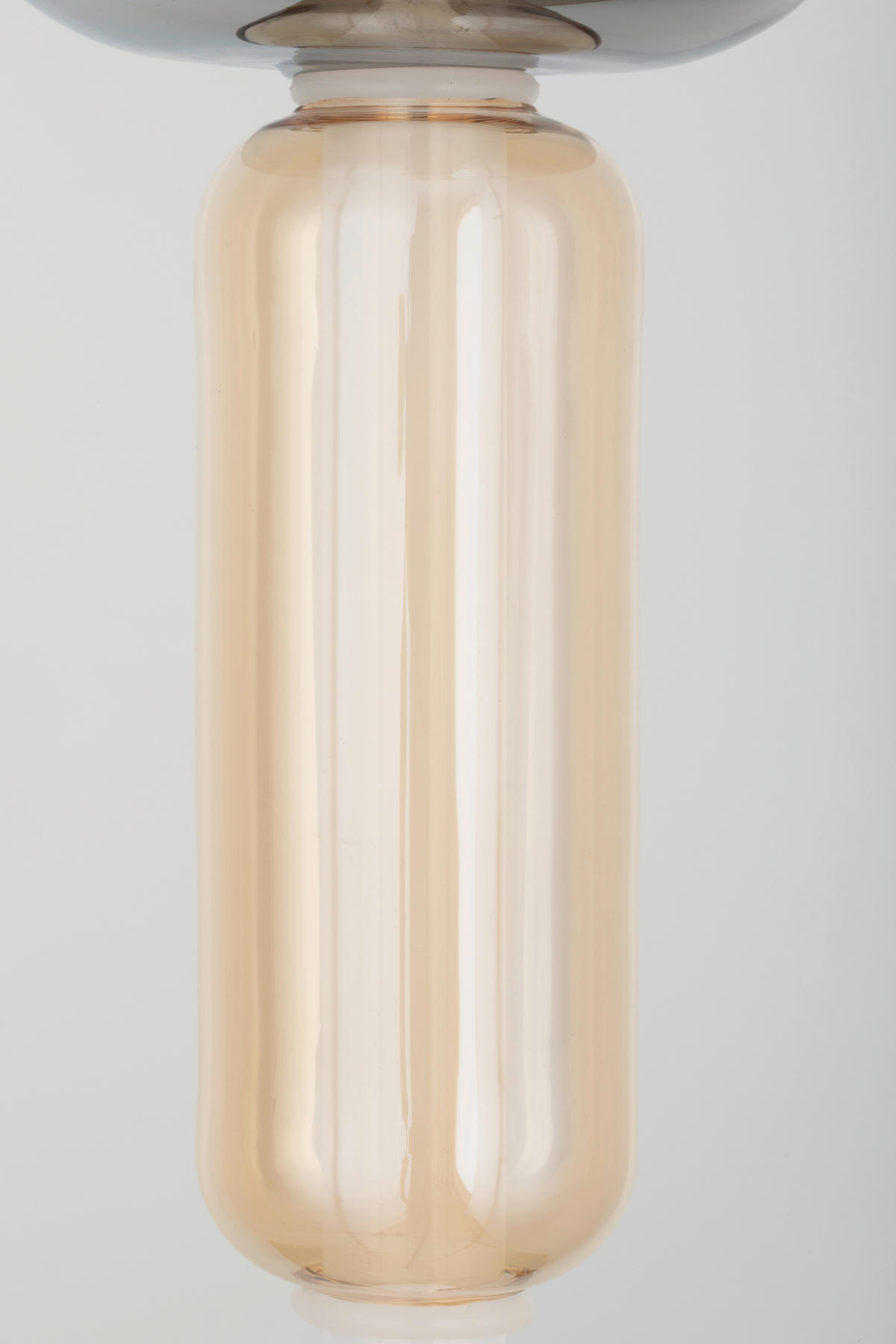 LED-HÄNGELEUCHTE Musica 13/180 cm  - Bernsteinfarben/Grau, LIFESTYLE, Glas/Metall (13/180cm) - Novel