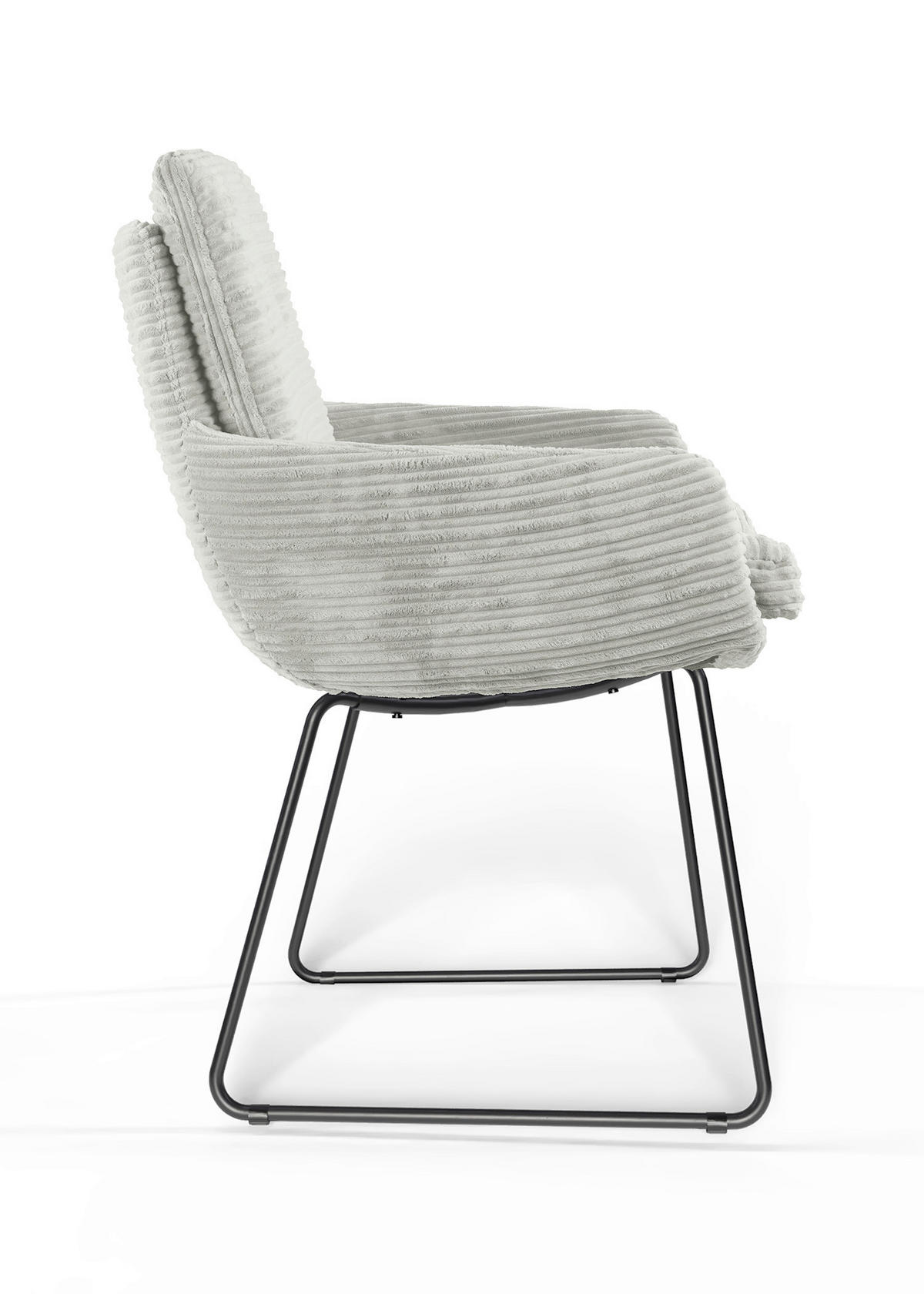 ARMLEHNSTUHL  Beinauswahl, ergonomische Rückenlehne, Stoff-/Lederauswahl gerippt  Naturfarben  - Schwarz/Naturfarben, Design, Textil/Metall (60/91/62cm) - Valdera