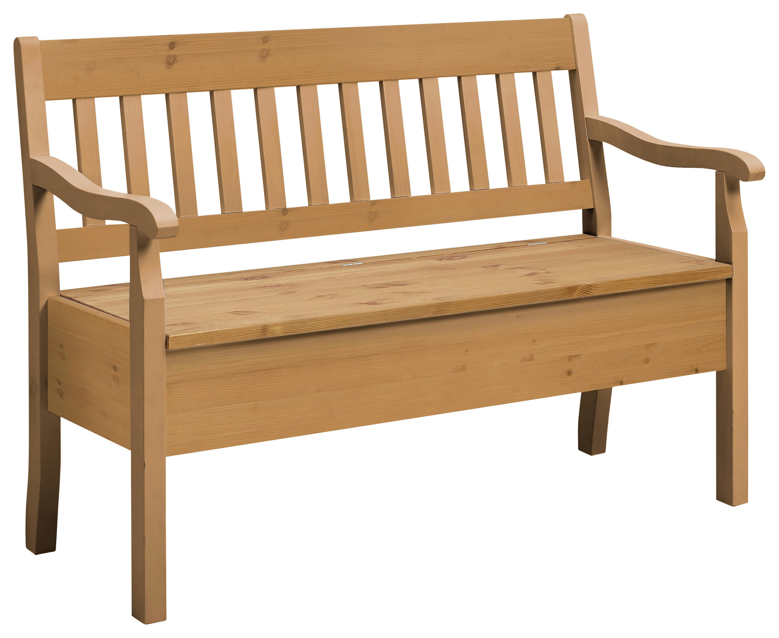 SITZBANK 130/93/58 cm Laugenfarbig Kiefer massiv  - Laugenfarbig, ROMANTIK / LANDHAUS, Holz (130/93/58cm) - Boxxx