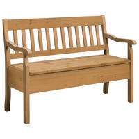 SITZBANK 130/93/58 cm Laugenfarbig Kiefer massiv  - Laugenfarbig, ROMANTIK / LANDHAUS, Holz (130/93/58cm) - Boxxx