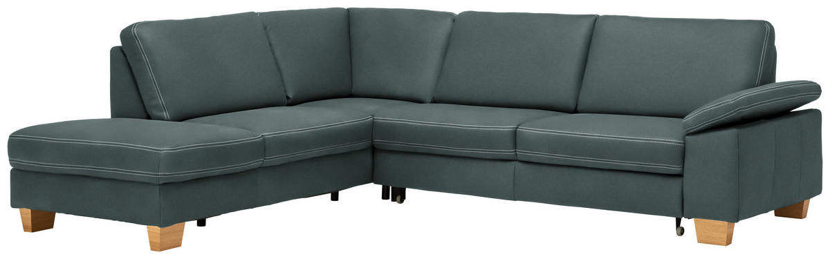 ECKSOFA  in Echtleder Opal  235/274 cm  - Eichefarben/Beige, KONVENTIONELL, Leder/Holzwerkstoff (235/274cm) - Beldomo Premium