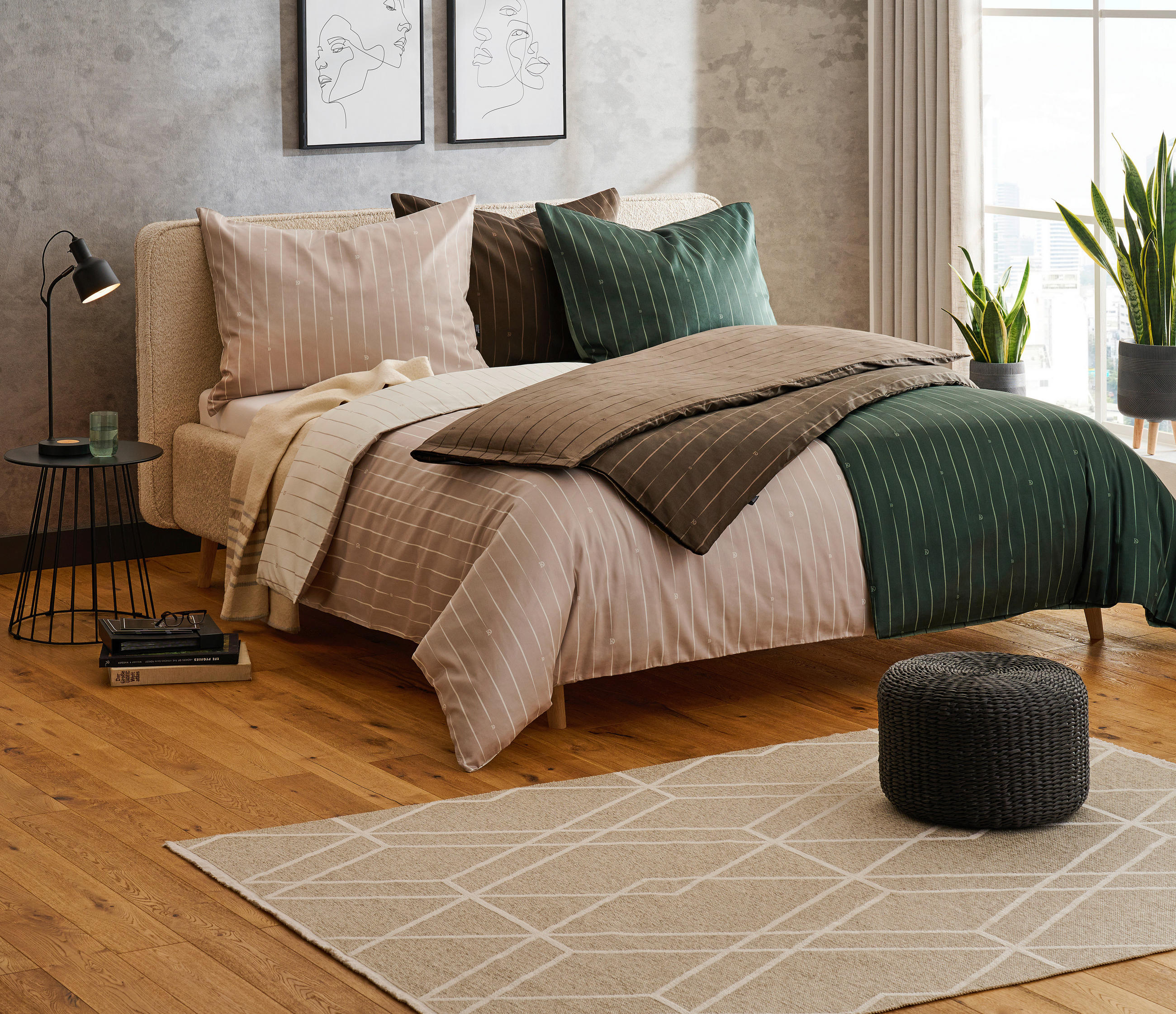 POSTELJINA S DVA LICA 140/200 cm STRIPES - bež, Basics, tekstil (140/200cm) - Dieter Knoll