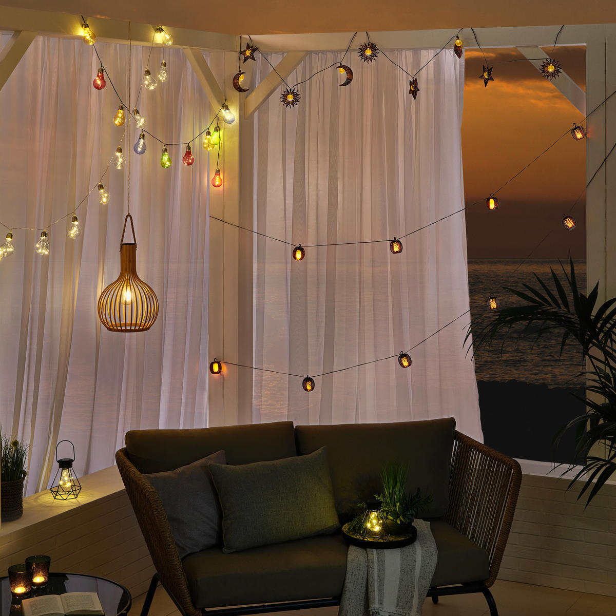 SOLÁRNÍ SVÍTIDLO, 380 cm - černá/průhledné, Lifestyle, kov/plast (380cm) - Ambia Garden