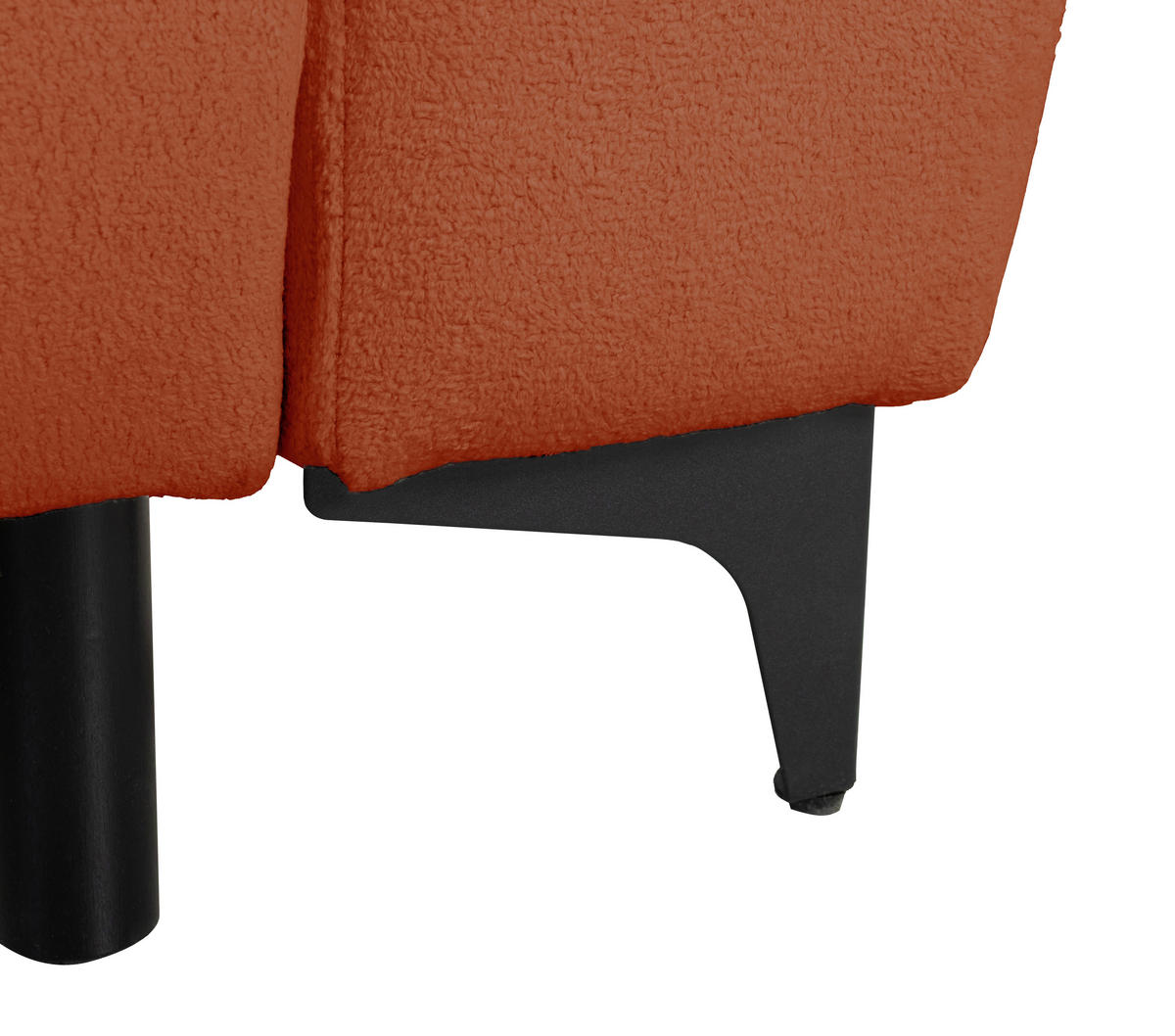 ECKSOFA Moli Rostfarben Bouclé  - Rostfarben/Schwarz, Design, Textil/Metall (236/148cm) - MID.YOU