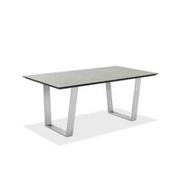 GARTENTISCH Kunststoff Edelstahlfarben, Grau rechteckig  - Edelstahlfarben/Grau, Design, Kunststoff/Metall (200/95/76cm)