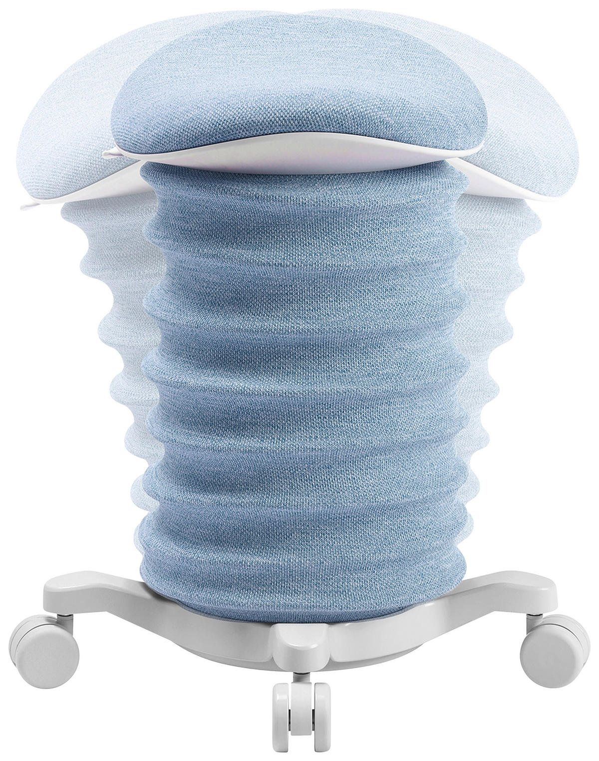 BÜROHOCKER Weiß, Hellblau  - Weiß/Hellblau, Design, Kunststoff/Textil (37,5/58-70/36cm) - Topstar