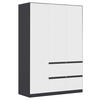 KLEIDERSCHRANK in Weiss, Grau  - Weiss/Grau, Konventionell, Holzwerkstoff/Kunststoff (136/197/54cm) - Xora