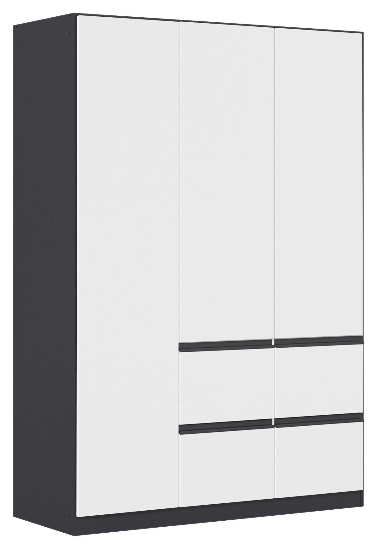 KLEIDERSCHRANK in Weiss, Grau  - Weiss/Grau, Konventionell, Holzwerkstoff/Kunststoff (136/197/54cm) - Xora