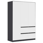 KLEIDERSCHRANK  in Grau, Weiß  - Weiß/Grau, KONVENTIONELL, Holzwerkstoff/Kunststoff (136/197/54cm) - Xora
