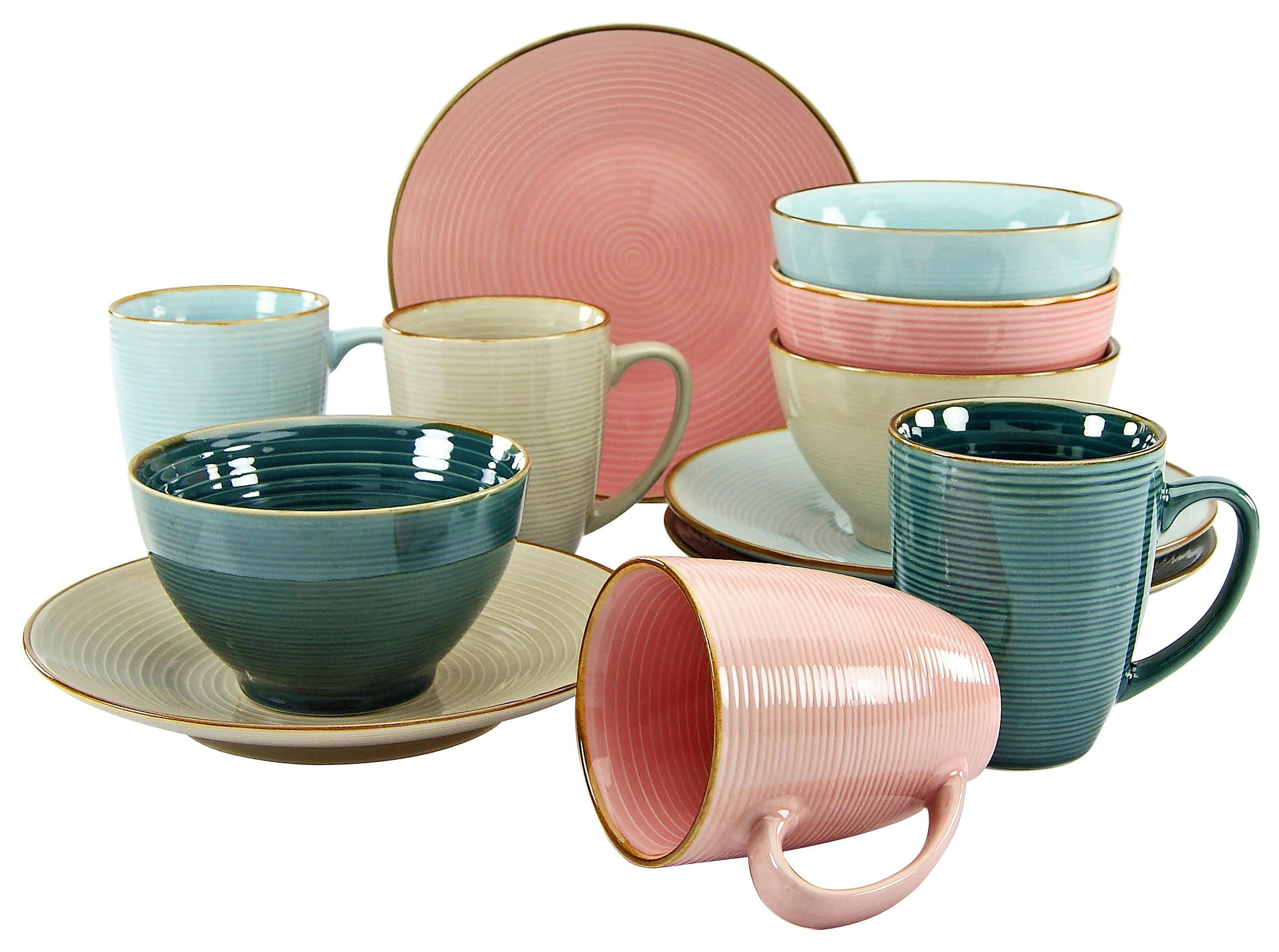 KÁVOVÁ SOUPRAVA, kamenina - vícebarevná, keramika - Creatable