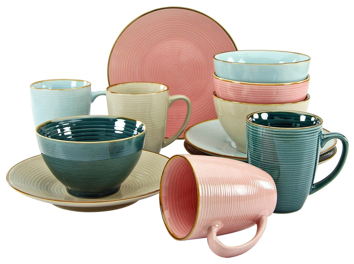 Frühstücksset 12-tlg. Multicolor 12-teilig  - Multicolor, Keramik - Creatable
