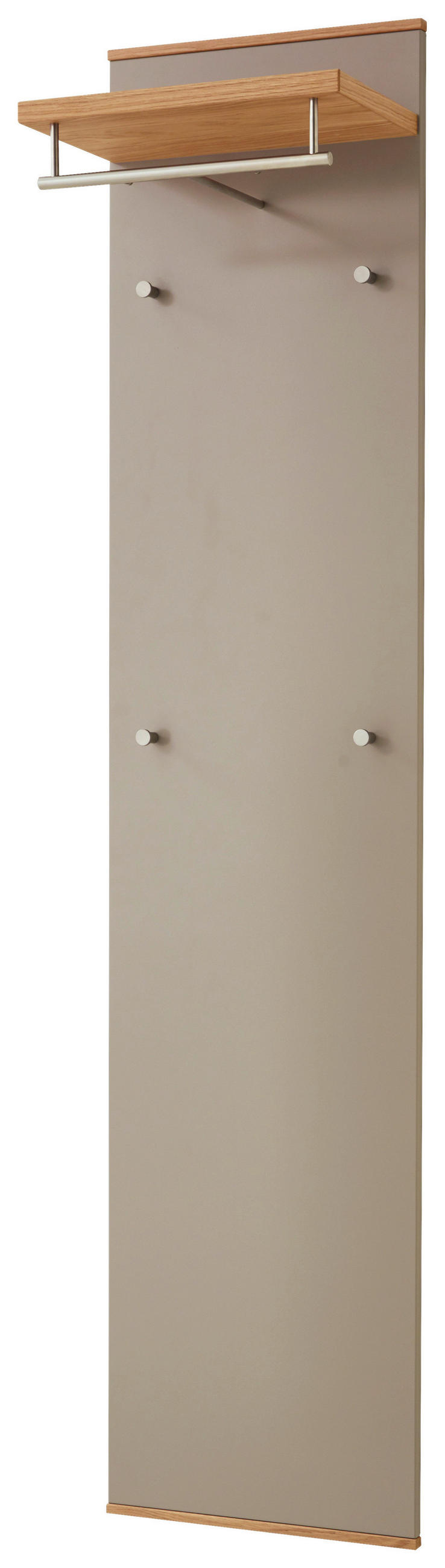 GARDEROBENPANEEL Eiche furniert Taupe, Eichefarben - Taupe/Eichefarben, Design, Holz/Metall (42/183/27cm)