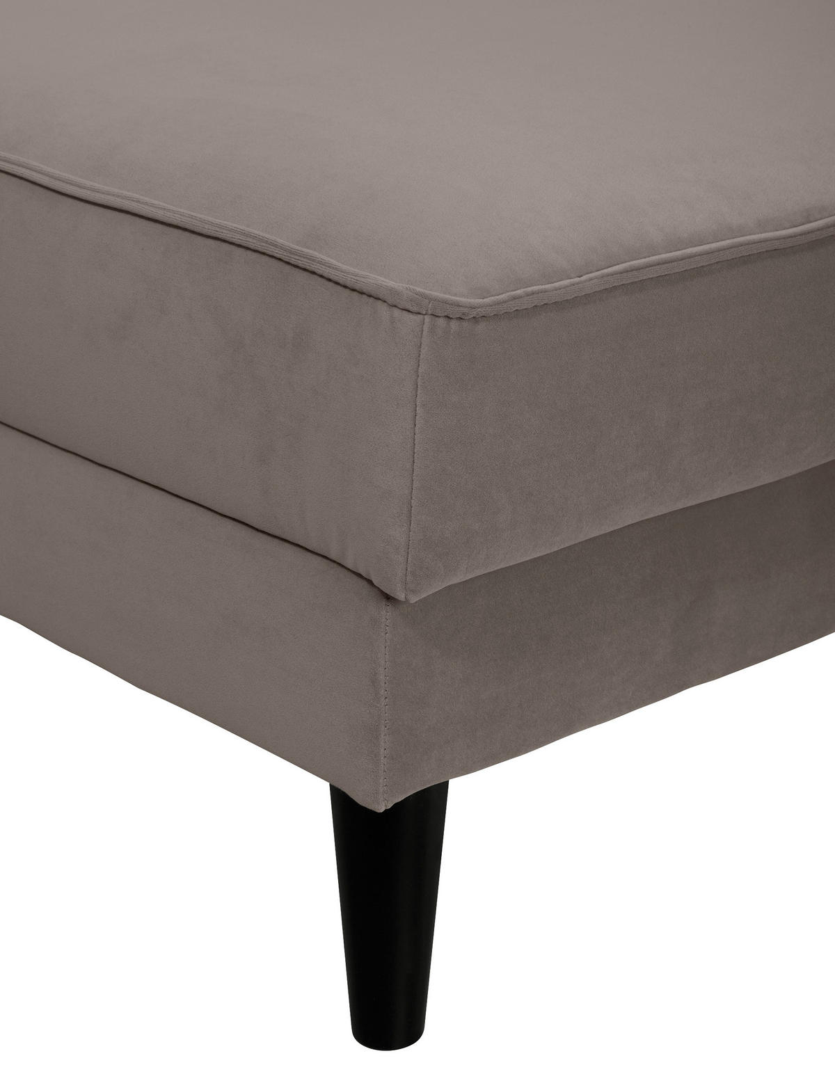 ECKSOFA in Velours Taupe  167/277 cm  - Taupe/Wengefarben, MODERN, Holz/Textil (167/277cm) - Trendmanufaktur