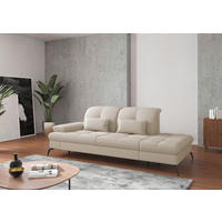 RÉCAMIERE in Flachgewebe Creme  - Creme/Schwarz, KONVENTIONELL, Textil/Metall (231/90/122cm) - Sit & More