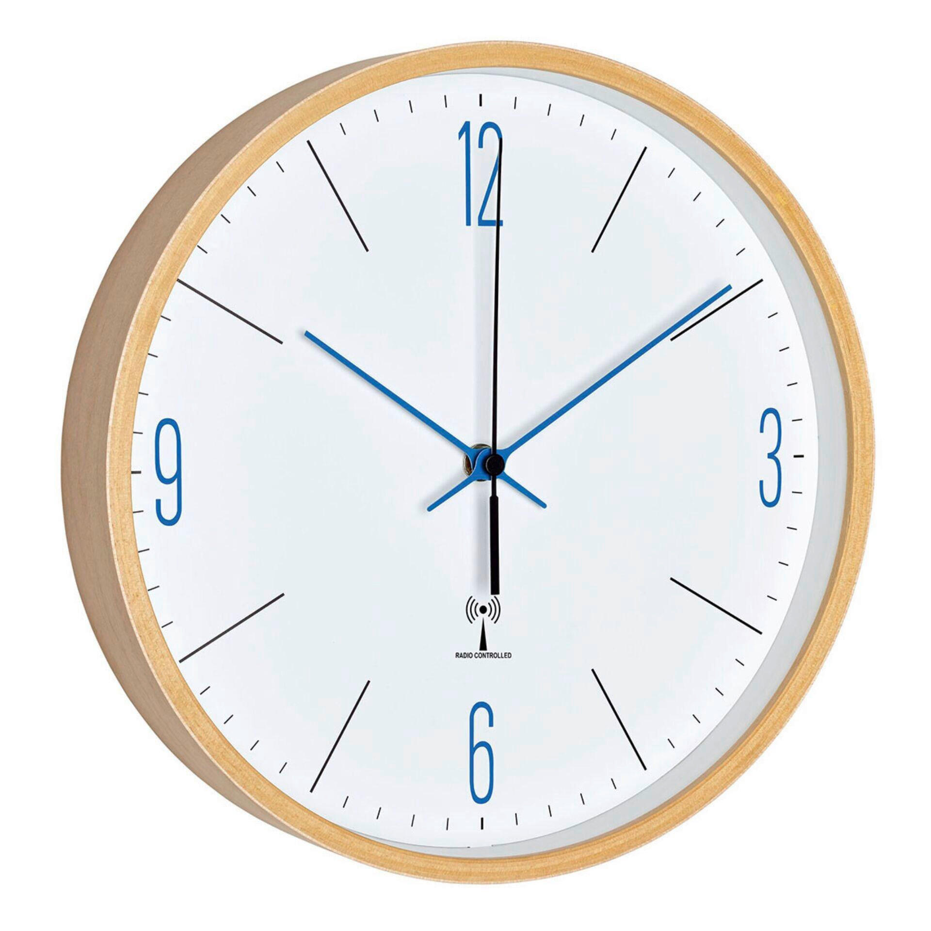 WANDUHR 25,5/4,5/25,5 cm   - Ahornfarben/Weiß, Basics, Holzwerkstoff (25,5/4,5/25,5cm)