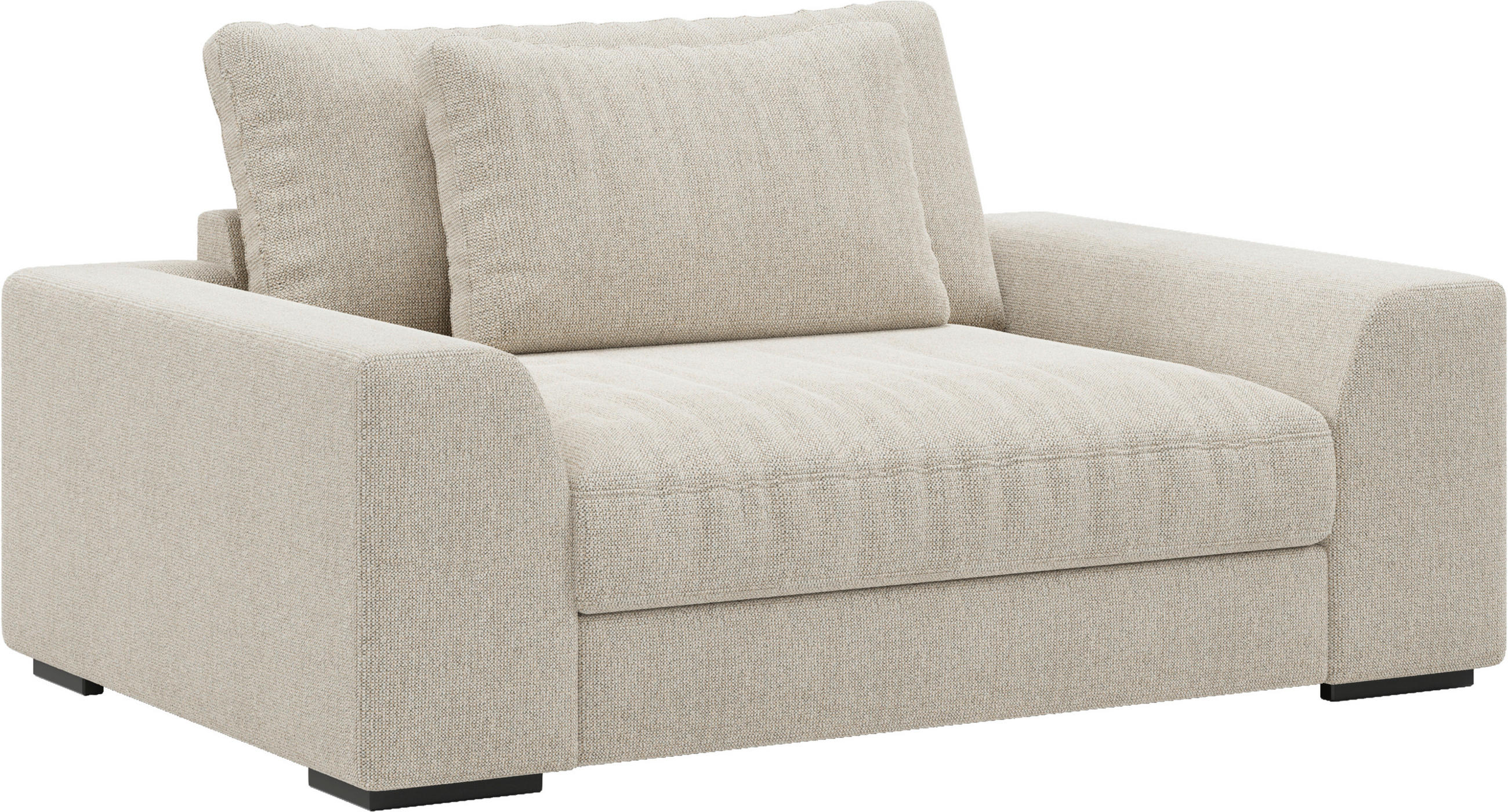 FÅTÖLJ i trä, textil beige  - beige/svart, Design, trä/textil (168/85/114cm) - Novel