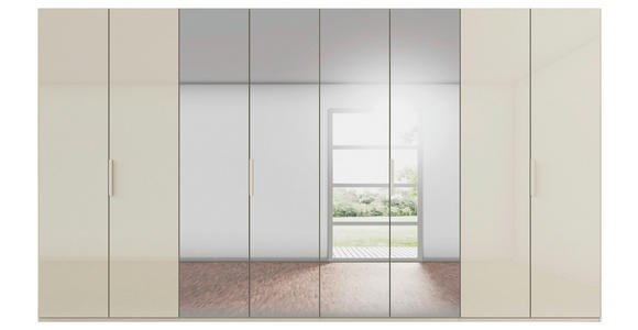 DREHTÜRENSCHRANK 400/235/61 cm,  in Champagner, 8-türig  - Champagner, Basics, Glas/Holzwerkstoff (400/235/61cm) - Novel