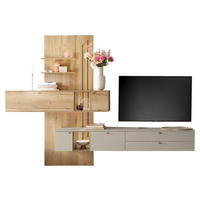 WOHNWAND  Eichefarben, Seidengrau 330/241/43 cm  - Eichefarben/Anthrazit, Design, Glas/Holzwerkstoff (330/241/43cm) - Venjakob