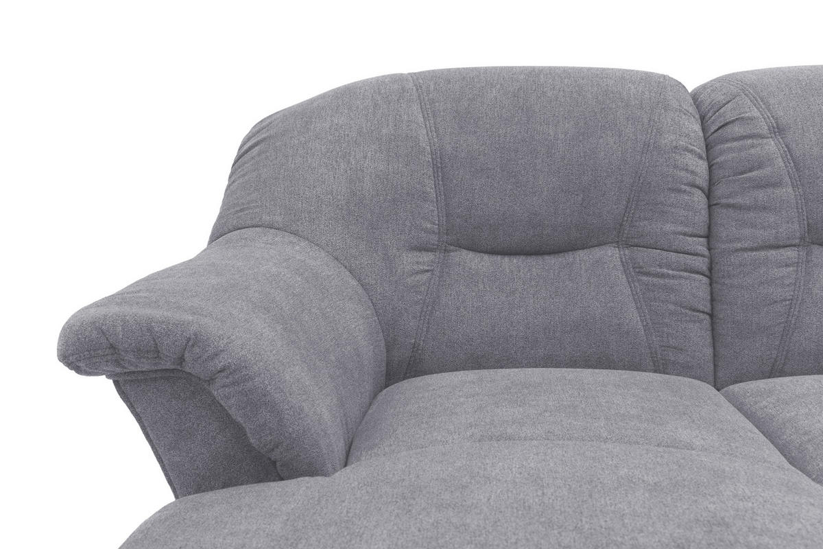 ECKSOFA Dunkelgrau Mikrofaser  - Dunkelgrau/Schwarz, KONVENTIONELL, Kunststoff/Textil (146/232cm) - MID.YOU