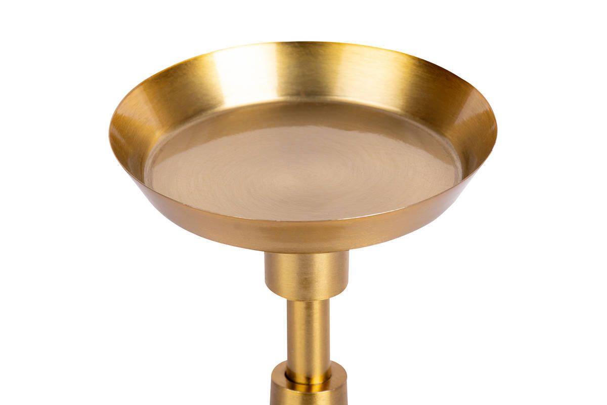 KERZENHALTER - Goldfarben/Schwarz, Trend, Stein/Metall (10/22/10cm) - Kayoom