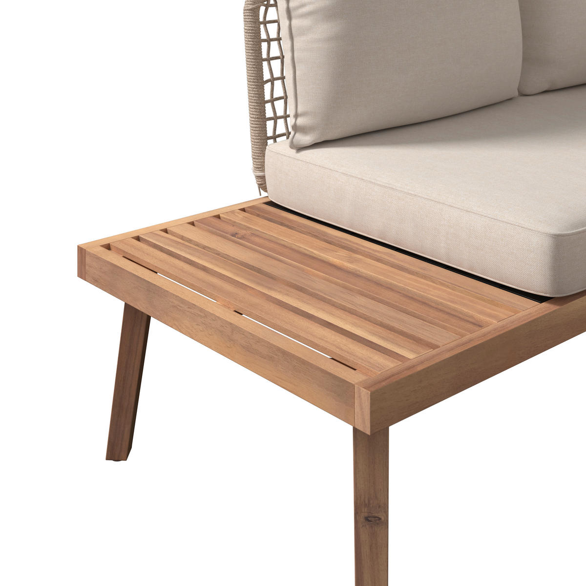 BAŠTENSKA GARNITURA 3 dela  - boja akacije/bež, Konvencionalno, drvo/metal (65/100/33cm) - Ambia Garden