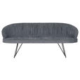 SITZBANK 202/88/65 cm Flachgewebe Grau Metall  - Schwarz/Grau, Design, Textil/Metall (202/88/65cm) - Novel