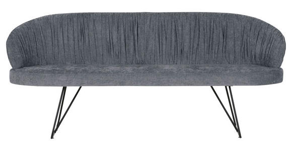 SITZBANK 202/88/65 cm Flachgewebe Grau Metall - Schwarz/Grau, Design, Textil/Metall (202/88/65cm) - Novel