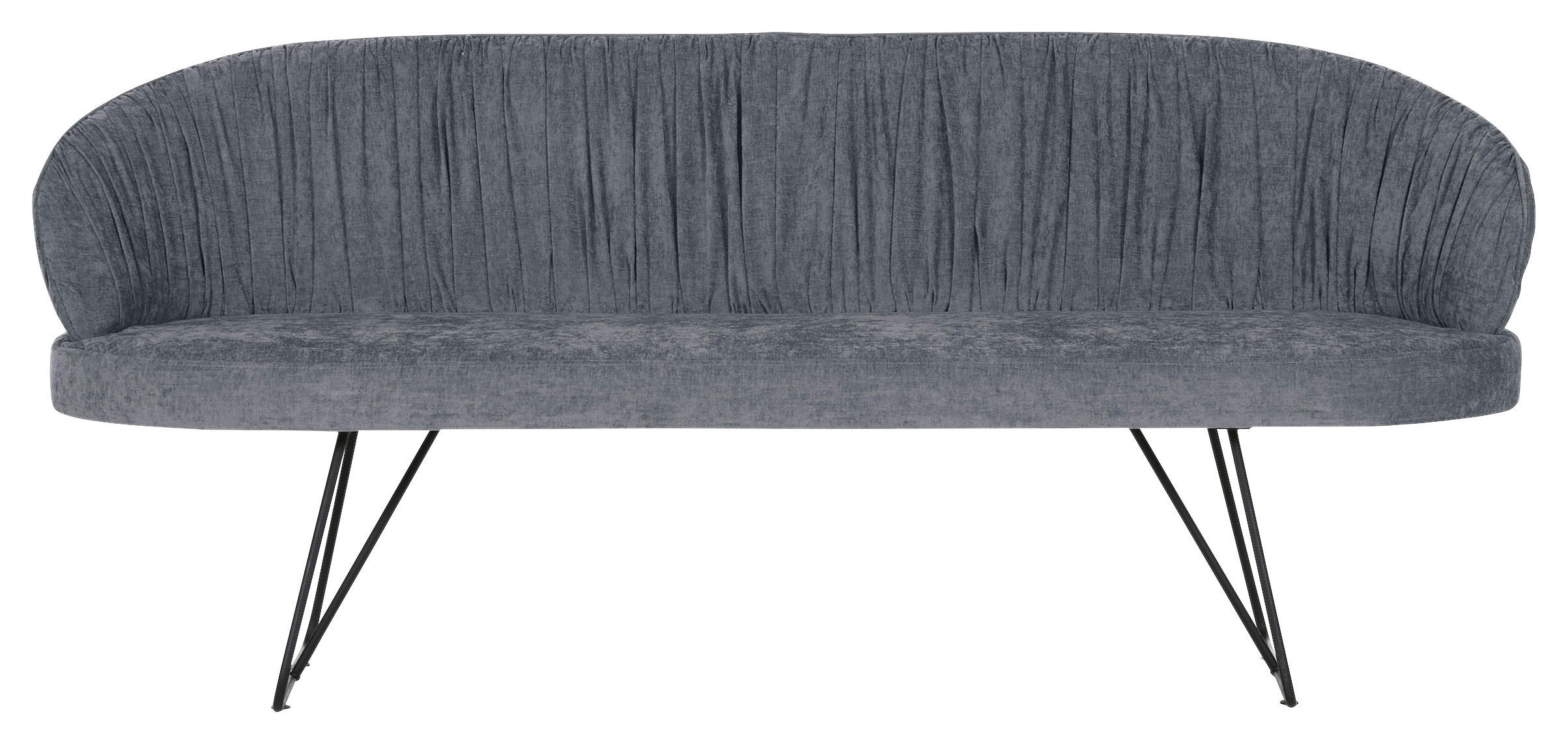SITZBANK 202/88/65 cm Flachgewebe Grau Metall  - Schwarz/Grau, Design, Textil/Metall (202/88/65cm) - Novel