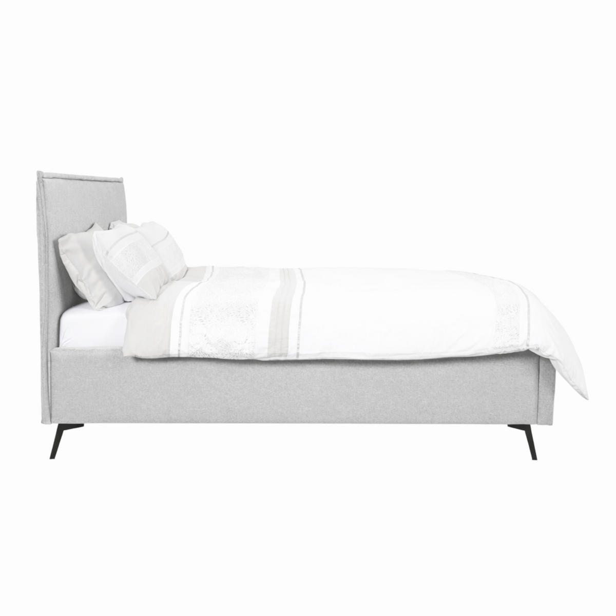 POLSTERBETT Grau 180/200 cm  - Schwarz/Grau, MODERN, Holz/Textil (180/200cm) - MID.YOU