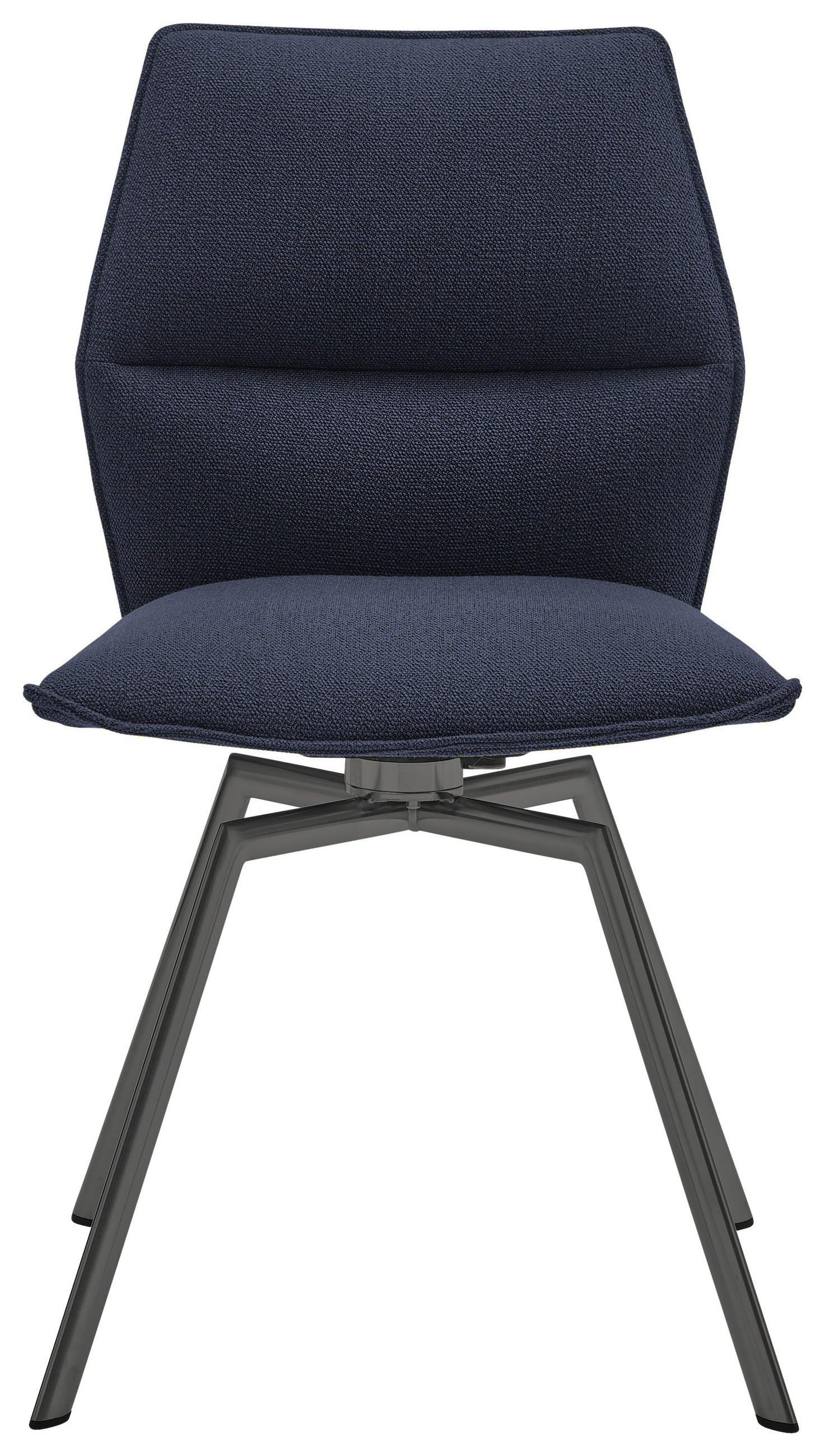STUHL Dunkelblau, Anthrazit  - Anthrazit/Dunkelblau, Design, Textil/Metall (49/86/60cm) - Venjakob