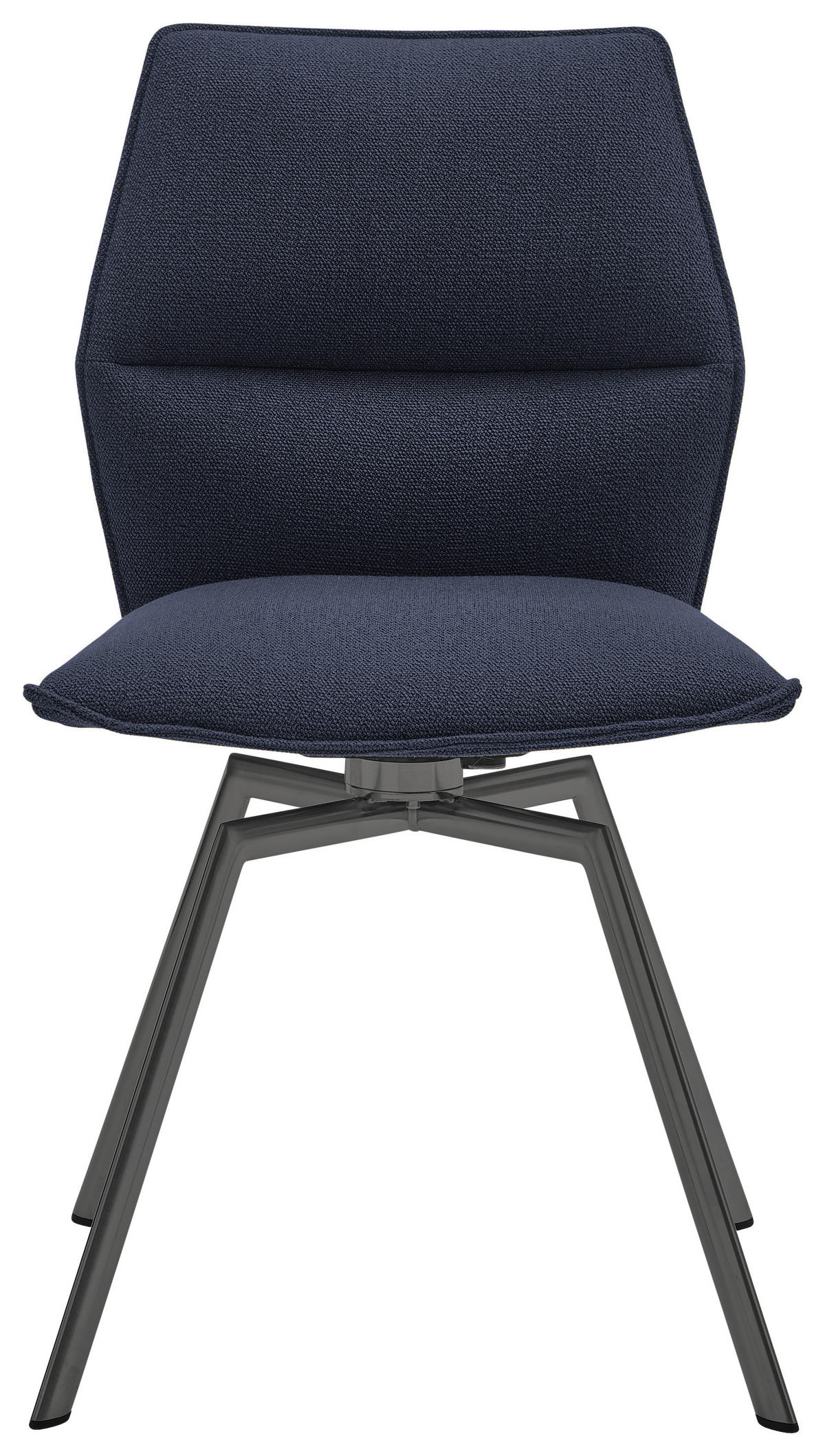 STUHL  in Stahl  - Anthrazit/Dunkelblau, Design, Textil/Metall (49/86/60cm) - Venjakob
