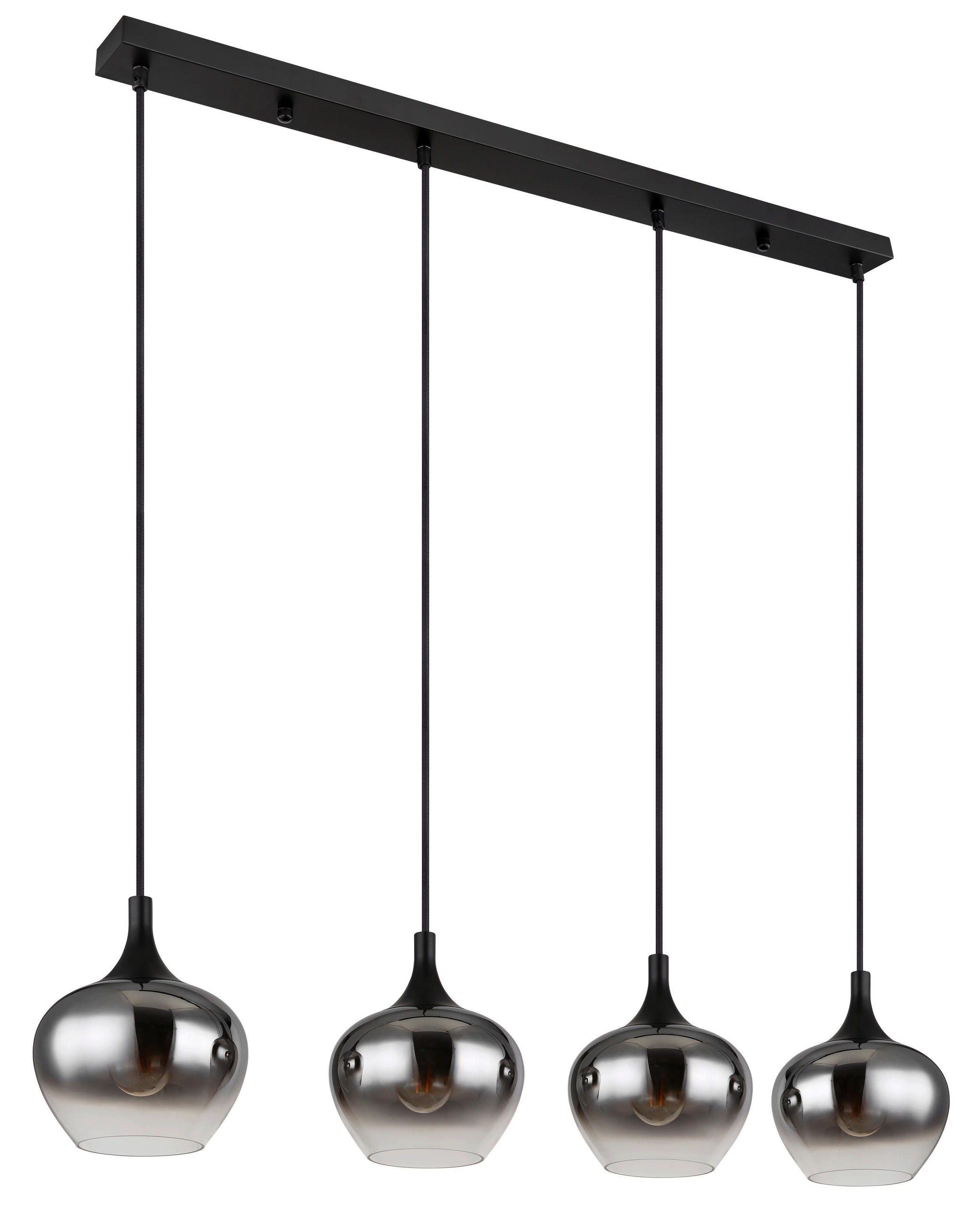 HÄNGELEUCHTE Maxy 100/18/120 cm  - Schwarz, Design, Glas/Metall (100/18/120cm)
