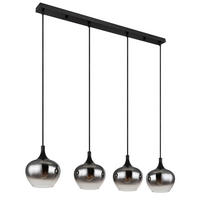 HÄNGELEUCHTE 100/18/120 cm    - Schwarz, Design, Glas/Metall (100/18/120cm) - Globo