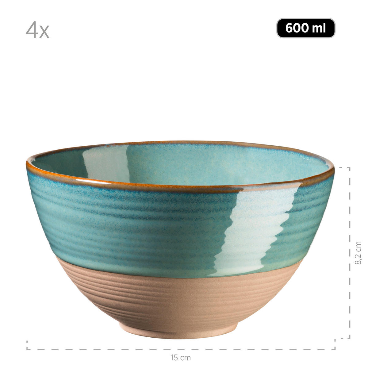 KOMBISERVICE Grün, Türkis Nottingham 20-teilig 4 Personen  - Türkis/Grün, Basics, Keramik - Mäser