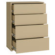 KOMMODE , 75/99/35 cm, 4 Schublade(n)  - Silberfarben/Hellgelb, Trend, Holzwerkstoff/Kunststoff (75/99/35cm) - Carryhome