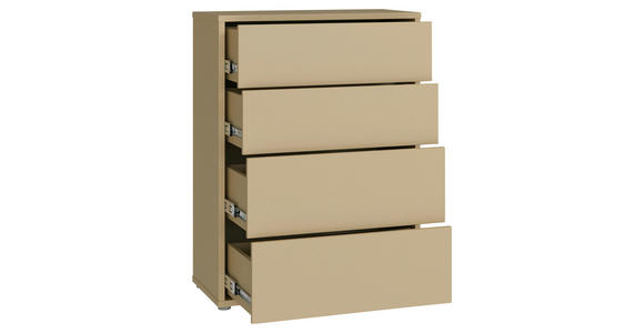 KOMMODE , 75/99/35 cm, 4 Schublade(n)  - Silberfarben/Hellgelb, Trend, Holzwerkstoff/Kunststoff (75/99/35cm) - Carryhome