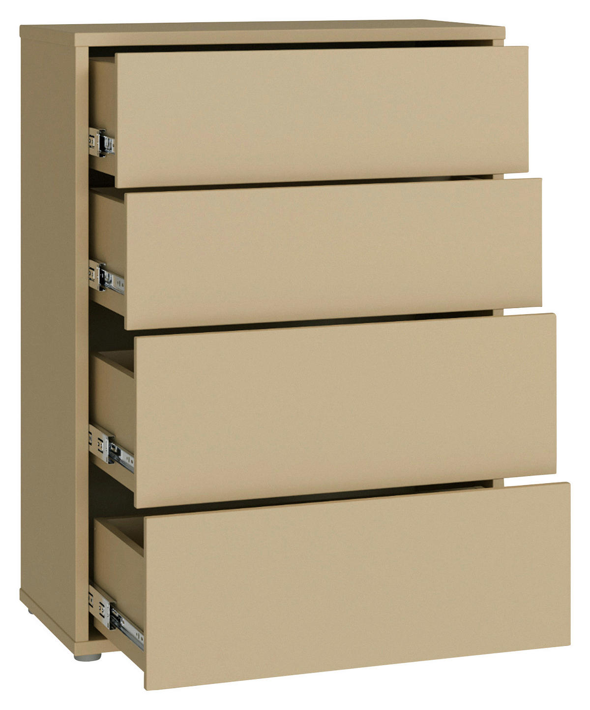 KOMMODE , 75/99/35 cm, 4 Schublade(n)  - Silberfarben/Hellgelb, Trend, Holzwerkstoff/Kunststoff (75/99/35cm) - Carryhome