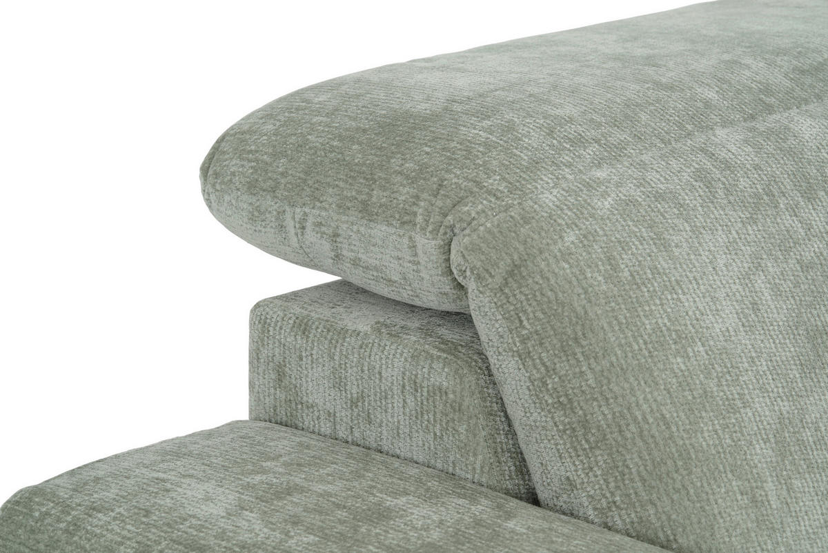 ECKSOFA  in Chenille Mintgrün  243/307 cm  - Schwarz/Mintgrün, Design, Textil/Metall (243/307cm) - Xora